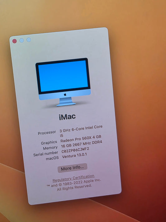 Apple iMac Retina 4K 21.5-Inch 2019 8th Gen. core i5 16G RAM 512GB SSD4G Dedicated Radeon Pro 560X Graphics